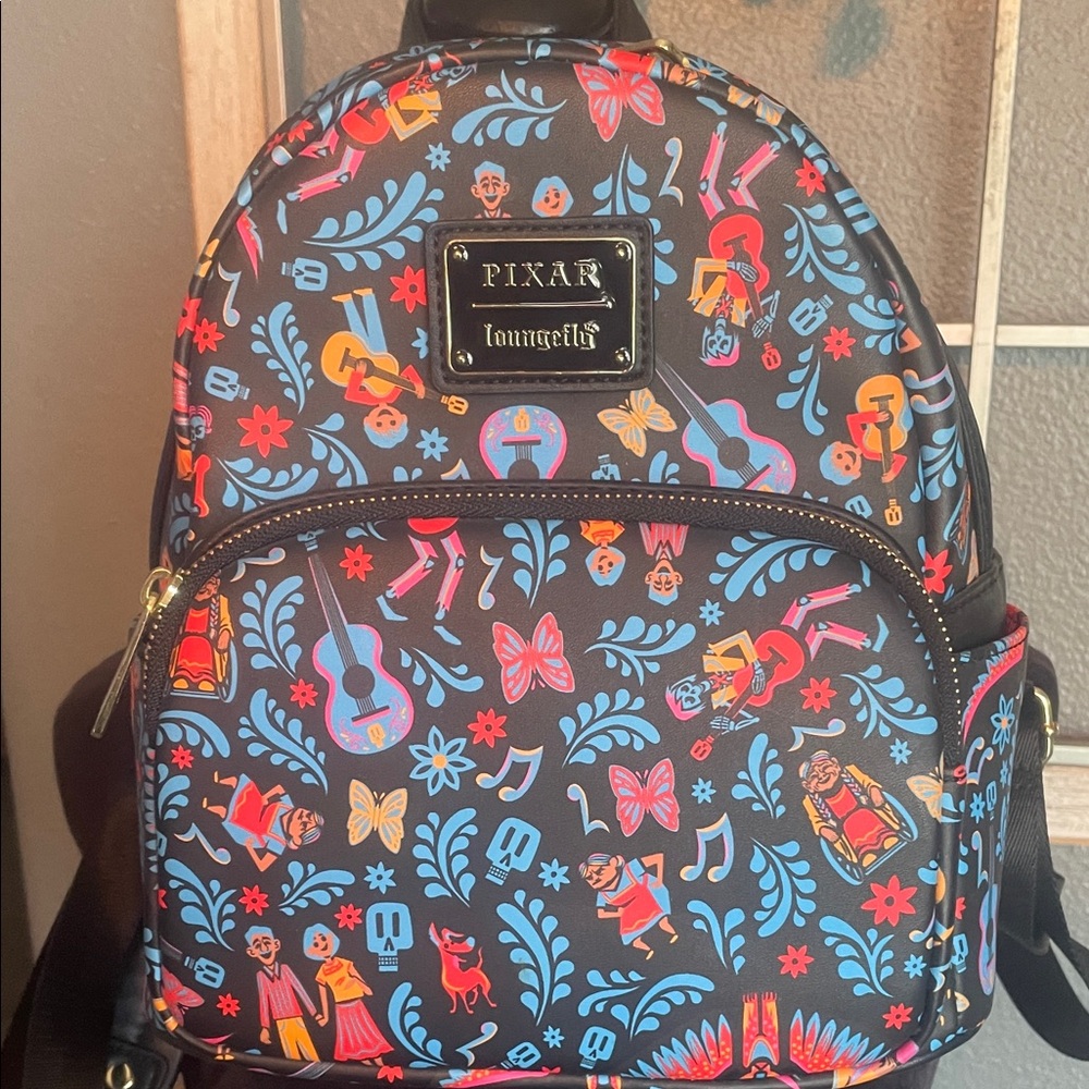 Loungefly Pixar Backpack with Blue and Red Accents